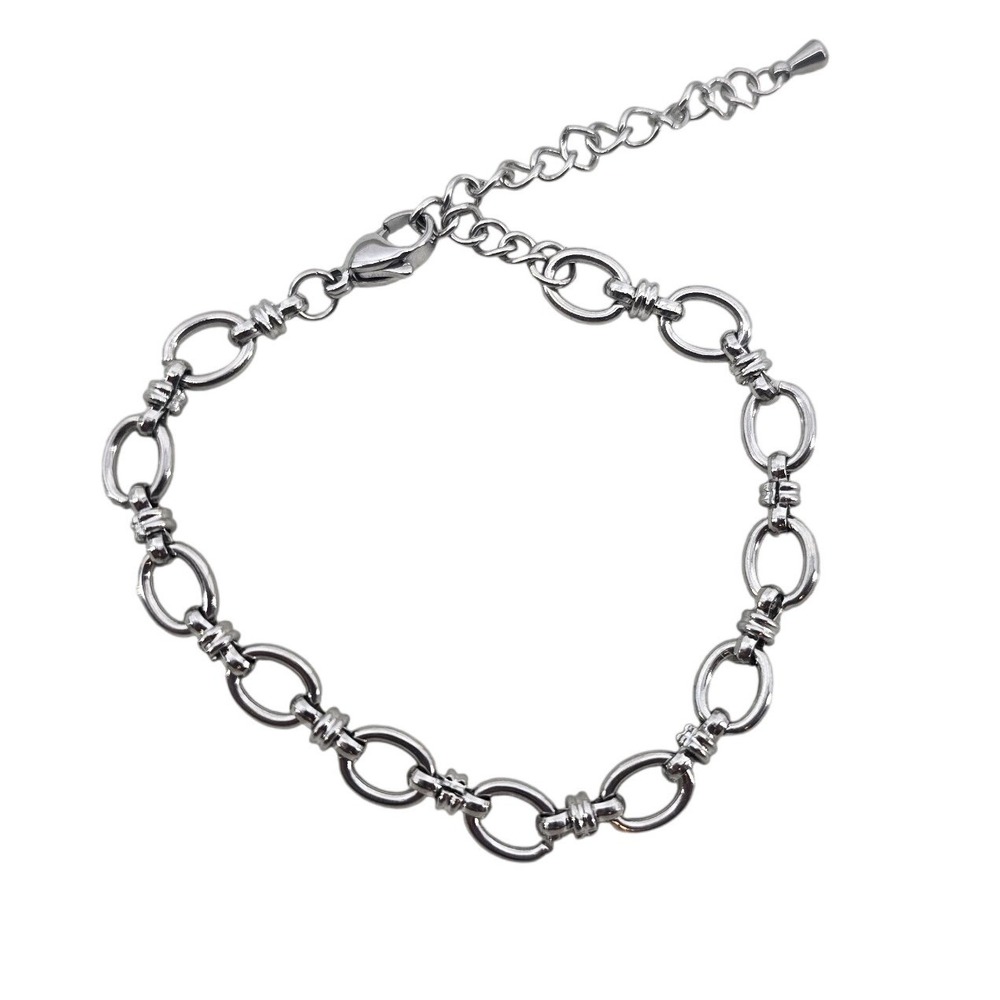 Unbranded Bracelet Womens OS Oval Link Silver Tone Adjustable EUC
